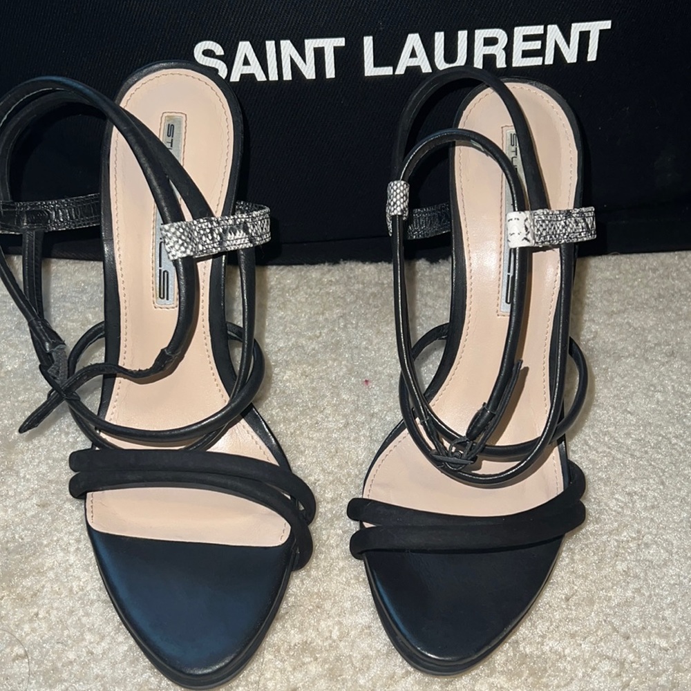 Black Strappy Heeled Sandals